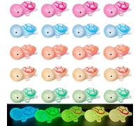 YSUY 20Pcs Mini Resin Turtles with Glow in the Dark Feature for Dollhouse, Tiny Resin Animals, Small Resins Animals for Kids, Sea Animal Toys, DIY Garden Aquarium Decor (5 Colors)