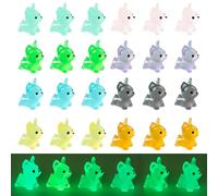 YSUY 24Pcs Mini Resin Puppy Dogs with Glow in the Dark Feature for Dollhouse, Small Resin Animals for Kids, Tiny Resins Animals, DIY Garden Aquarium Decor (8 Colors)