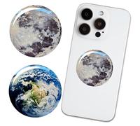 YSUY 2PCS Phone Ring Holder Grips for Phones - Earth & Moon Design, Finger Holder & Kickstand, Phone Grip for Back of Phone, Case, Ins Style