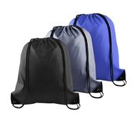 YSUY 3-Pack Black, Blue and Grey Drawstring Gym Bags, Bags Sports Cinch Sack String Bag, Bulk Swimming String Bags, Draw String Backpack Suitable for Sports, Gym, Travel, Swimming (Color Mixing)