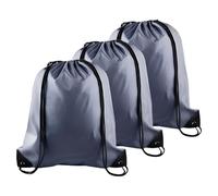 YSUY 3-Pack Grey Drawstring Gym Bags, Bags Sports Cinch Sack String Bag, Bulk Swimming String Bags, Draw String Backpack Suitable for Sports, Gym, Travel, Swimming, Beach (Grey)