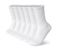 YSUY 3-Pack Ladies Ankle Socks for Sports & Leisure, Ladies Socks, Breathable White Cotton Liners Multipack for Women's Size 4-7, Slouch and Athletic Style for Girls & Women (3 Pack-White)
