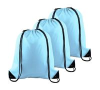 YSUY 3-Pack Light Blue Drawstring Gym Bags, Bags Sports Cinch Sack String Bag, Bulk Swimming String Bags, Draw String Backpack Suitable for Sports, Gym, Travel, Swimming, Beach (Light Blue)