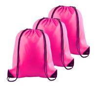 YSUY 3-Pack Rose Red Drawstring Gym Bags, Bags Sports Cinch Sack String Bag, Bulk Swimming String Bags, Draw String Backpack Suitable for Sports, Gym, Travel, Swimming, Beach (Rose Red)
