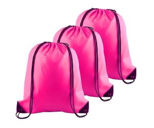 YSUY 3-Pack Rose Red Drawstring Gym Bags, Bags Sports Cinch Sack String Bag, Bulk Swimming String Bags, Draw String Backpack Suitable for Sports, Gym, Travel, Swimming, Beach (Rose Red)
