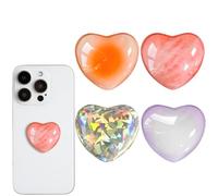 YSUY 4 Pcs Love Ins Phone Ring Holder Grip - Orange Dot, Laser Love, Texture Pink, Purple Edge - Magnetic Phone Finger Holder Stand, Mobile Phone Accessories for Case, Smartphones