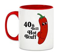 YSUY 40th Birthday Ceramic Coffee Mug - “40 & Still Hot Stuff” Funny Birthday Gift for Men Women, Humorous 40 Year Old Present for Him Her, Novelty Mug for Turning 40 (40th)
