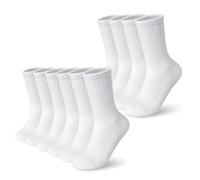 YSUY 5-Pack Ladies Ankle Socks for Sports & Leisure, Ladies Socks, Breathable White Cotton Liners Multipack for Women's Size 4-7, Slouch and Athletic Style for Girls & Women (5 Pack-White)
