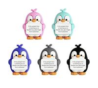 YSUY 5 Pack Motivational Penguin Figurines, Small Positive PVC Penguin Statue with Encouraging Message You're Awesome, Cute Desk Decor for Office, Gifts for Coworker Friends Teacher, 5 Colours