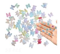 YSUY 50 PCS Mini Resin Animals Mixed, Sparkling Butterfly, Tiny Resins Animal Mixed, Craft Butterflies, Small Resin Animals for DIY Fairy House, Dollhouse Décor, Tiny Animal for Crafts