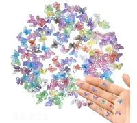 YSUY 50 PCS Mini Resin Animals Mixed, Tiny Resins Animal Mixed, Craft Butterflies, Small Resin Animals for DIY Fairy House, Dollhouse Décor, Tiny Animal for Crafts