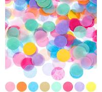 YSUY 5000 Pieces Biodegradable Confetti - Vibrant Multicolor Round Tissue Paper Circles for Weddings, Valentine's Day, Birthdays & Party Decorations (40g Pack)
