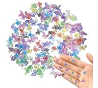YSUY 60 PCS Mini Resin Animals Mixed, Tiny Resins Animal Mixed, Craft Butterflies, Small Resin Animals for DIY Fairy House, Dollhouse Décor, Tiny Animal for Crafts (Purple)
