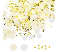 YSUY 6000 Pieces Round Biodegradable Confetti, Wedding Confetti Biodegradable for Weddings - Eco-Friendly Paper Confetties Table Decoration, Off-White and White Natural Confetties