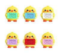 YSUY 6PCS Mini Positive Ducks - Small PVC Motivational Figurines with Inspirational Words for Office Desk Decor, Employee Encouragement Gifts, Tiny Animal Statues for Home & Workplace