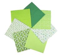 YSUY 7PCS Cotton Fabric Bundles, 10"x10" Precut Quilting Cotton for Sewing, Patchwork, DIY Crafts & Embroidery, Soft, Durable Material for Sewing (Green)