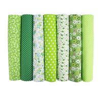 YSUY 7PCS Fat Quarters Fabric Bundles, 20"x20" Precut Quilting Cotton for Sewing, Patchwork, DIY Crafts & Embroidery, Soft, Durable Material for Sewing (Green)
