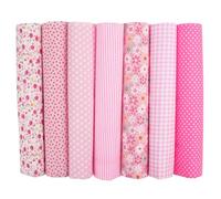 YSUY 7PCS Fat Quarters Fabric Bundles, 20"x20" Precut Quilting Cotton for Sewing, Patchwork, DIY Crafts & Embroidery, Soft, Durable Material for Sewing (Pink)