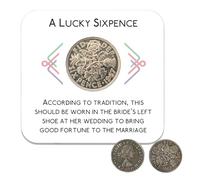 YSUY Bride's Lucky Sixpence Gift Set - 1967 Antique Coin & Tradition Card for Wedding Shoe, Vintage Charm for Good Fortune, Bridal Party Gift