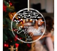 YSUY Engaged Christmas Ornament - Dual Celebration Glass Bauble for Newly Engaged Couples, Wedding Proposal & Christmas Tree Decoration Gift