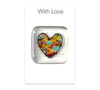YSUY Glass Heart Pocket Hugs Keepsake, Thoughtful Gifts for Women - Small Trinkets, Thinking of You Gifts for Friends, Long Distance Relationship, Starting School Gifts, Birthday (With Love)