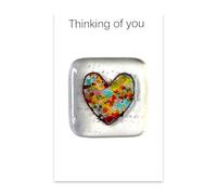 YSUY Glass Heart Pocket Hugs Keepsake, Thoughtful Gifts for Women - Small Trinkets, Thinking of You Gifts for Friends, Long Distance Relationship, Starting School Gifts, Birthday (Thinking Of You)