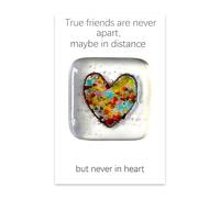 YSUY Glass Heart Pocket Hugs Keepsake, Thoughtful Gifts for Women - Small Trinkets, Thinking of You Gifts for Friends, Long Distance Relationship, Starting School Gifts, Birthday (TRU E FRIENDS)