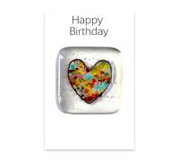 YSUY Glass Heart Pocket Hugs Keepsake, Thoughtful Gifts for Women - Small Trinkets, Thinking of You Gifts for Friends, Long Distance Relationship, Starting School Gifts, Birthday (Happy Birthday)