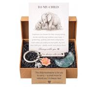 YSUY Moon Crystal Keepsake Box Set with Keychain for Daughter Son | Wish upon the Moon Heartfelt Message Card | Inspirational Gift from Mom for Kids Teens Children Birthday Mother Day Ornament