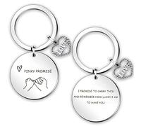 YSUY Pinky Promise Keyring for Couples, Romantic Gifts, Christmas Gifts for Him, Cute Gifts for Girlfriend or Boyfriend, I Love You Gifts, Anniversary or Birthday Present, Remember Their Lucky Love