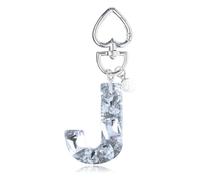 YSUY Sparkly Initial Letter Charm Keychain, Women's Bling Cup Accessories, Mini Backpack Bag Charm, Cute Heart Keychain Accessories for Girls, Women's Keychains for Car Keys, Good Gift Keychains (J)