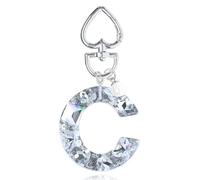 YSUY Sparkly Initial Letter Charm Keychain, Women's Bling Cup Accessories, Mini Backpack Bag Charm, Cute Heart Keychain Accessories for Girls, Women's Keychains for Car Keys, Good Gift Keychains (C)