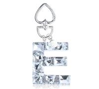 YSUY Sparkly Initial Letter Charm Keychain, Women's Bling Cup Accessories, Mini Backpack Bag Charm, Cute Heart Keychain Accessories for Girls, Women's Keychains for Car Keys, Good Gift Keychains (E)