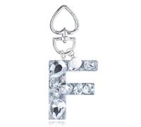 YSUY Sparkly Initial Letter Charm Keychain, Women's Bling Cup Accessories, Mini Backpack Bag Charm, Cute Heart Keychain Accessories for Girls, Women's Keychains for Car Keys, Good Gift Keychains (F)