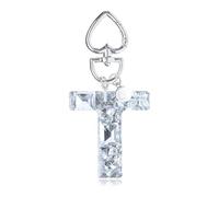 YSUY Sparkly Initial Letter Charm Keychain, Women's Bling Cup Accessories, Mini Backpack Bag Charm, Cute Heart Keychain Accessories for Girls, Women's Keychains for Car Keys, Good Gift Keychains (T)