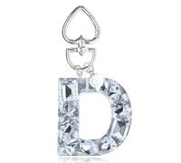 YSUY Sparkly Initial Letter Charm Keychain, Women's Bling Cup Accessories, Mini Backpack Bag Charm, Cute Heart Keychain Accessories for Girls, Women's Keychains for Car Keys, Good Gift Keychains (D)
