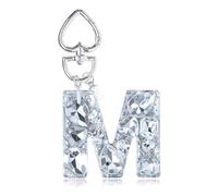 YSUY Sparkly Initial Letter Charm Keychain, Women's Bling Cup Accessories, Mini Backpack Bag Charm, Cute Heart Keychain Accessories for Girls, Women's Keychains for Car Keys, Good Gift Keychains (M)