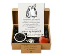 YSUY Valentine's Day Love Keepsake Box Set for Couples | Dual Heart Connection Keychain with Soothing Gemstones | Romantic Gift for Her, Him, Girlfriend, Boyfriend, Wife, Husband