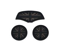 YSWOMOSKD Car Cup Coaster, Set of 3 Anti-Slip Coaster Storage Box Silicone Shockproof Mat for Mini Cooper Hatchback F55 F56 F57 Cup Holder Car Accessories (Black Flag)
