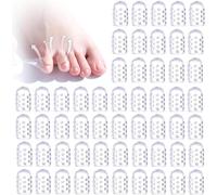 YSWUK 50 Pcs Silicone Toe Protectors Women, Gel Anti-Friction Toe Protector Breathable, Soft Clear Little Protectors Women, Sleeves for Corns, Blisters and Pain Relief (White)