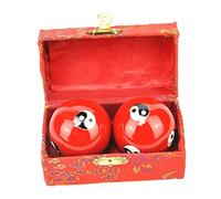 YsXoWiui 2 Baoding Balls Massage Hand Balls Finger Exercise Balls to Promote, Relaxation and Dexterity for Older Adults Travel, Red Tai Chi