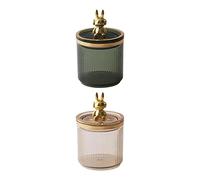 YsXoWiui 2 Pieces Makeup Pad Storage Case Cosmetic Pads Organizer Swabs Box Canister PP Material with Decorative Cover Suitable for Office Bedroom Tab, Style A, as described