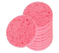 YsXoWiui 20-Piece Facial Sponge Cleansing Pads, Wood Pulp Cotton, Elastic, Makeup Remover, Foaming, Gentle on The Skin, Easy to Carry, Ideal for Women's Da, Pink 10 Pieces