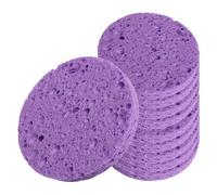 YsXoWiui 20-Piece Facial Sponge Cleansing Pads, Wood Pulp Cotton, Elastic, Makeup Remover, Foaming, Gentle on The Skin, Easy to Carry, Ideal for Women's Da, Purple 10 Pieces