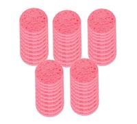 YsXoWiui 20-Piece Facial Sponge Cleansing Pads, Wood Pulp Cotton, Elastic, Makeup Remover, Foaming, Gentle on The Skin, Easy to Carry, Ideal for Women's Da, Pink 50 Pieces