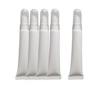 YsXoWiui 5-Piece Refillable Bottles for Cosmetics, Containers for Lip Balm, Lotion, Cream, Shower Gel for Travel, Home, Office, White Tube, 16x115mm