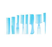 YsXoWiui 8 Pieces Hair Combs Set Salon Combs Detangling Comb Wide Fine PP Material Suitable for Women Men Hair Styling Barber Shops, Blue
