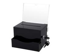 YsXoWiui Acrylic Donation Box, Ballot Box, Comment Box, Suggestion Box, Voting Container with Keys. Made of Sturdy Acrylic Material for Workplaces, Reception A, 16.3cmx14.3cmx11.2cm