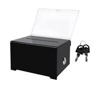 YsXoWiui Acrylic Donation Box, Ballot Box, Comment Box, Suggestion Box, Voting Container with Keys. Made of Sturdy Acrylic Material for Workplaces, Reception A, 16cmx12cmx10cm