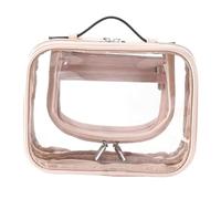 YsXoWiui Cosmetic Bag, Clear Cosmetic Bag, Makeup Bag, Portable Toiletry Bag with Zipper, Made of PVC for Women And Men, for Travel And Business, Pink